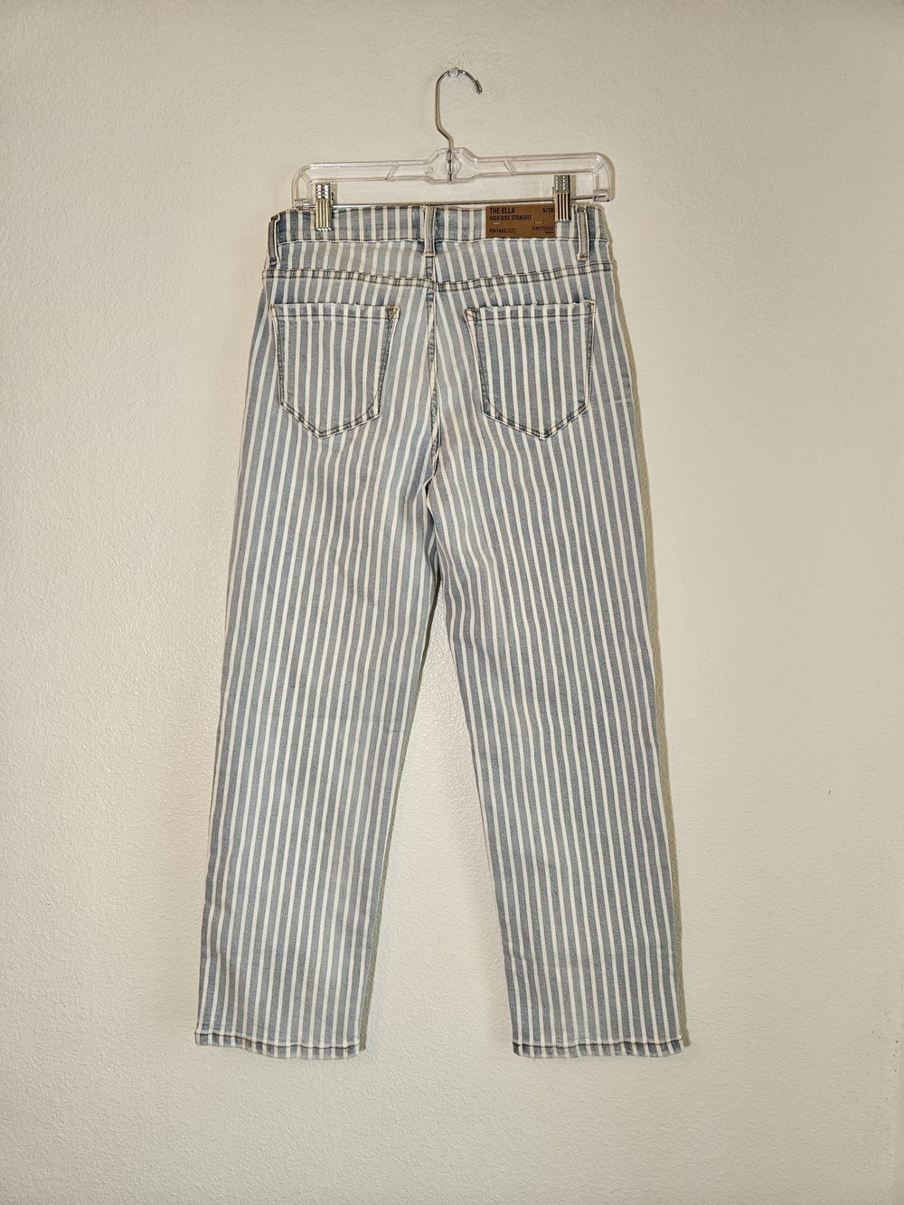 Kensie Vintage Luxe The Ella Blue and White Striped Straight Leg Jeans Size 6 - Picture 3 of 9
